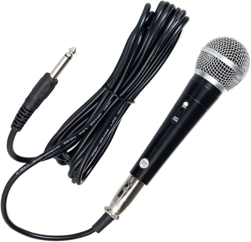 Microfone Profissional Dinâmico com Imã Neodímio, Padrão Cardióide, Cabo 3m XLRP10, Ideal para Voz, Canto, Palestras, Igrejas e Shows